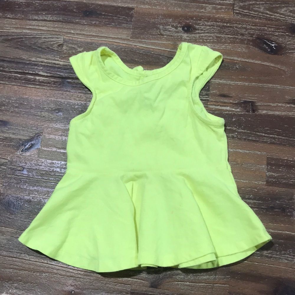 Neon Yellow Girls Top 3T